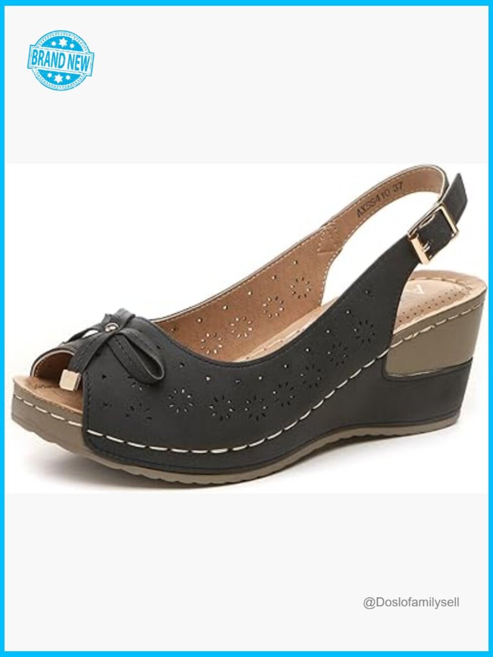 Peep Toe Bow Hollow Out Slingback Platform Wedge Sandals Causal Lightweight